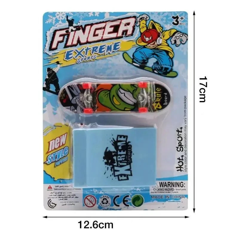 Finger Skate avec Rampe en bleu